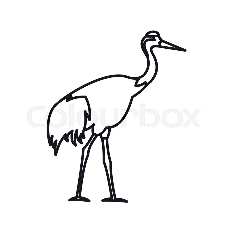 800x800 Japanese Crane Icon In Outline Style Stock Vector Colourbox