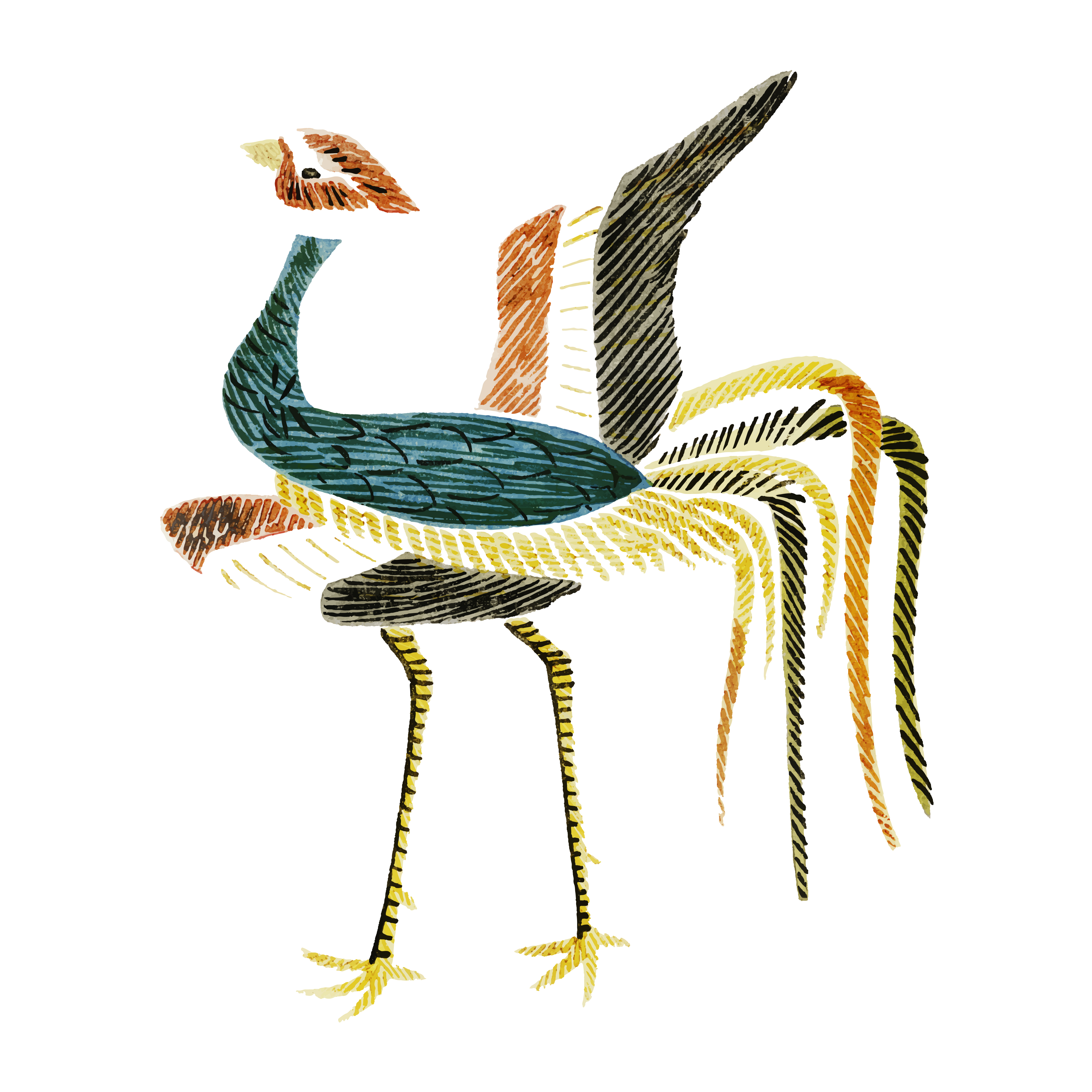 4676x4675 Vintage Illustration Of Japanese Crane
