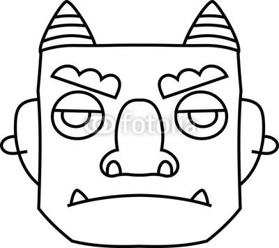 400x355 Cute Japanese Demon Mask Outline Buy Photos Ap Images Detailview