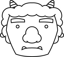 268x240 Cute Japanese Demon Mask Outline