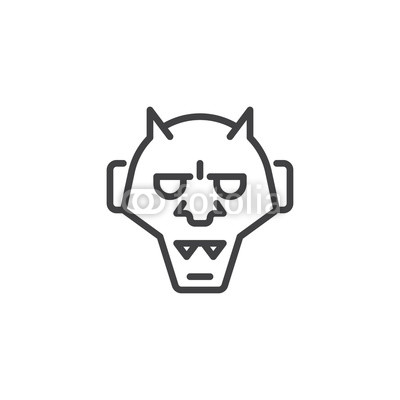 400x400 japanese hannya outline icon linear style sign for mobile concept