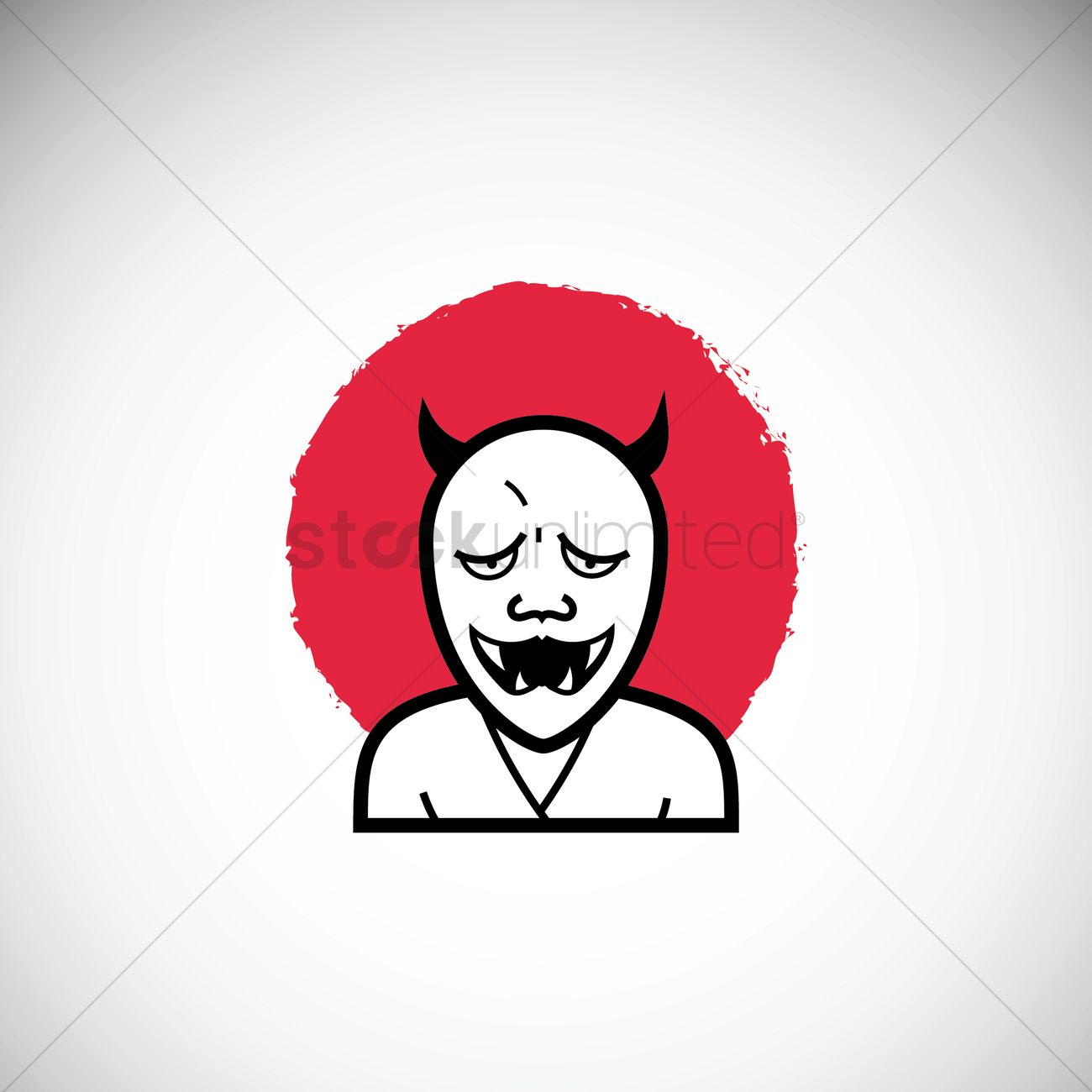 1300x1300 Japanese Oni Demon Mask Vector Image