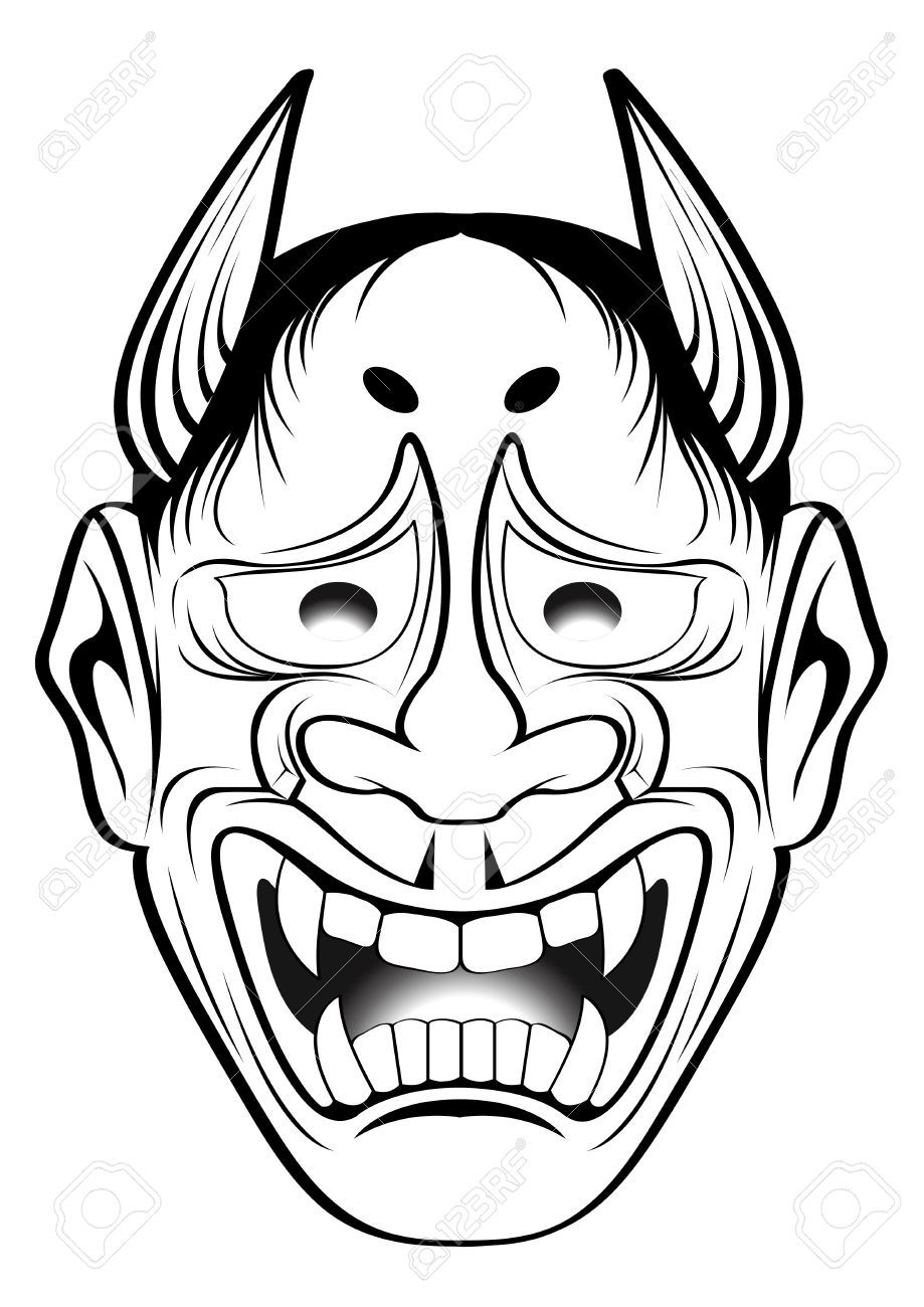 919x1300 Stock Vector Gomi Tattoo Japanese Style, Illustration, Mask Tattoo