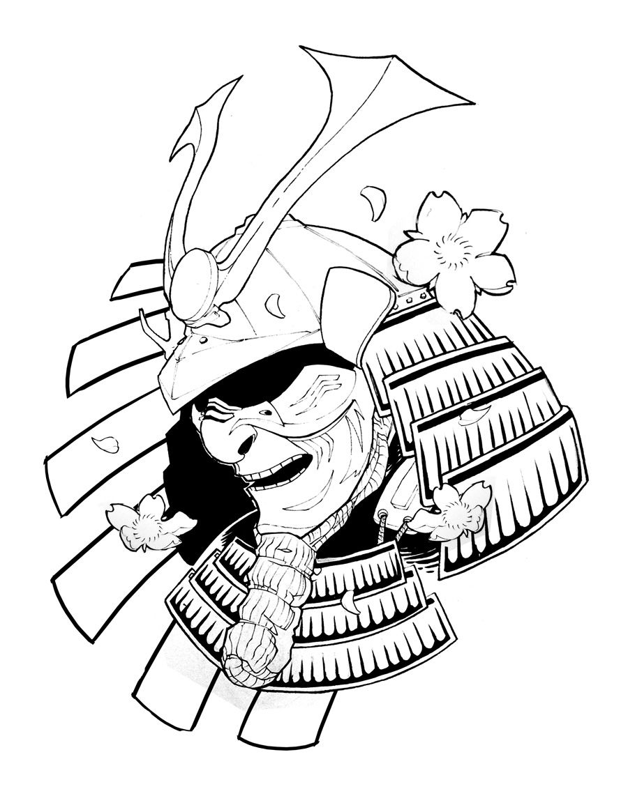 900x1165 Samurai Drawing Oni For Free Download