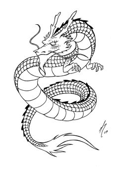 Japanese Dragon Drawing