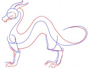 302x224 Draw A Purple Japanese Dragon, Step