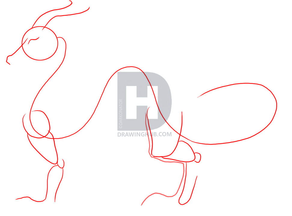 971x720 How To Draw A Purple Japanese Dragon, Step