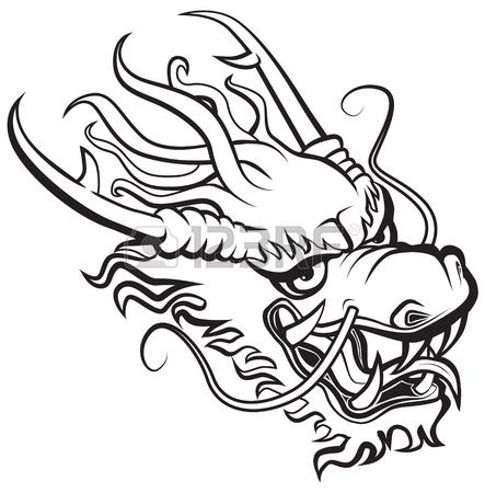 443x450 Dragon Head Original Artwork Inspired With Traditional Chinese