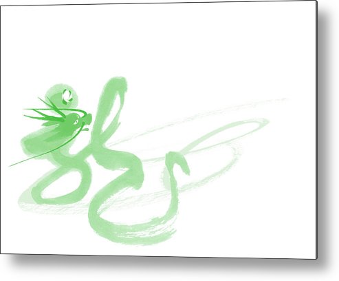 493x408 Japanese Script Dragon Turned Into A Metal Print