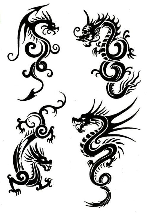 500x743 Simple Japanese Dragon Tattoos