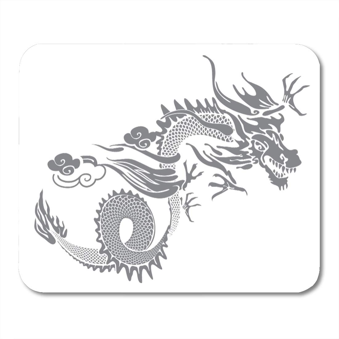 1100x1100 Boszina Mouse Pads China White Chinese Grey Dragon