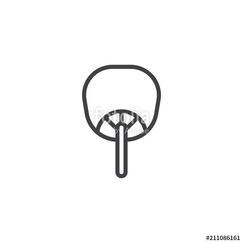 500x500 Uchiwa Fan Outline Icon Linear Style Sign For Mobile Concept