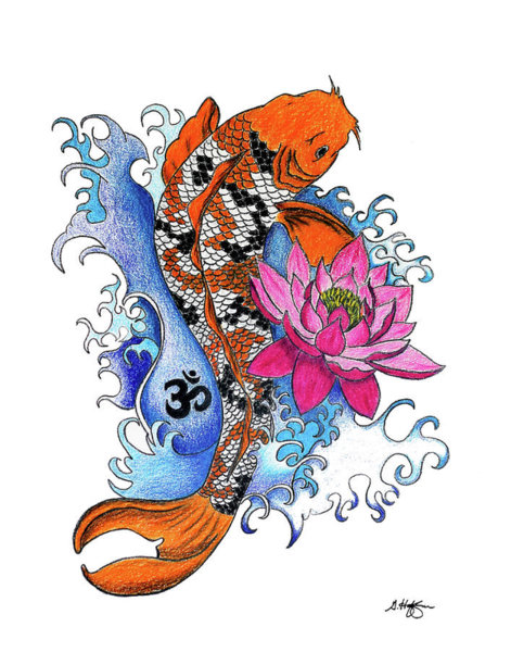 471x600 Japanese Fish Drawings Fine Art America