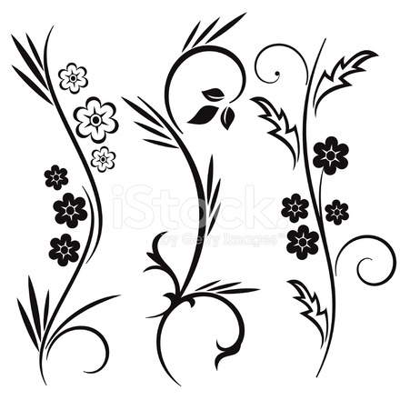440x440 Floral Design Japanese Style Stock Vector