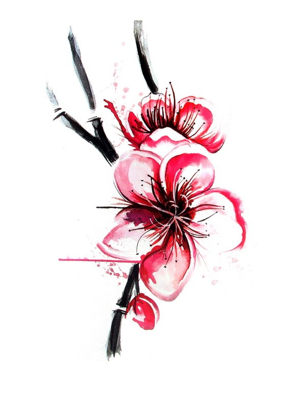 599x800 Japanese Flower Body Tattoo