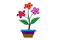 210x140 Tag Japanese Flower Tree Drawing