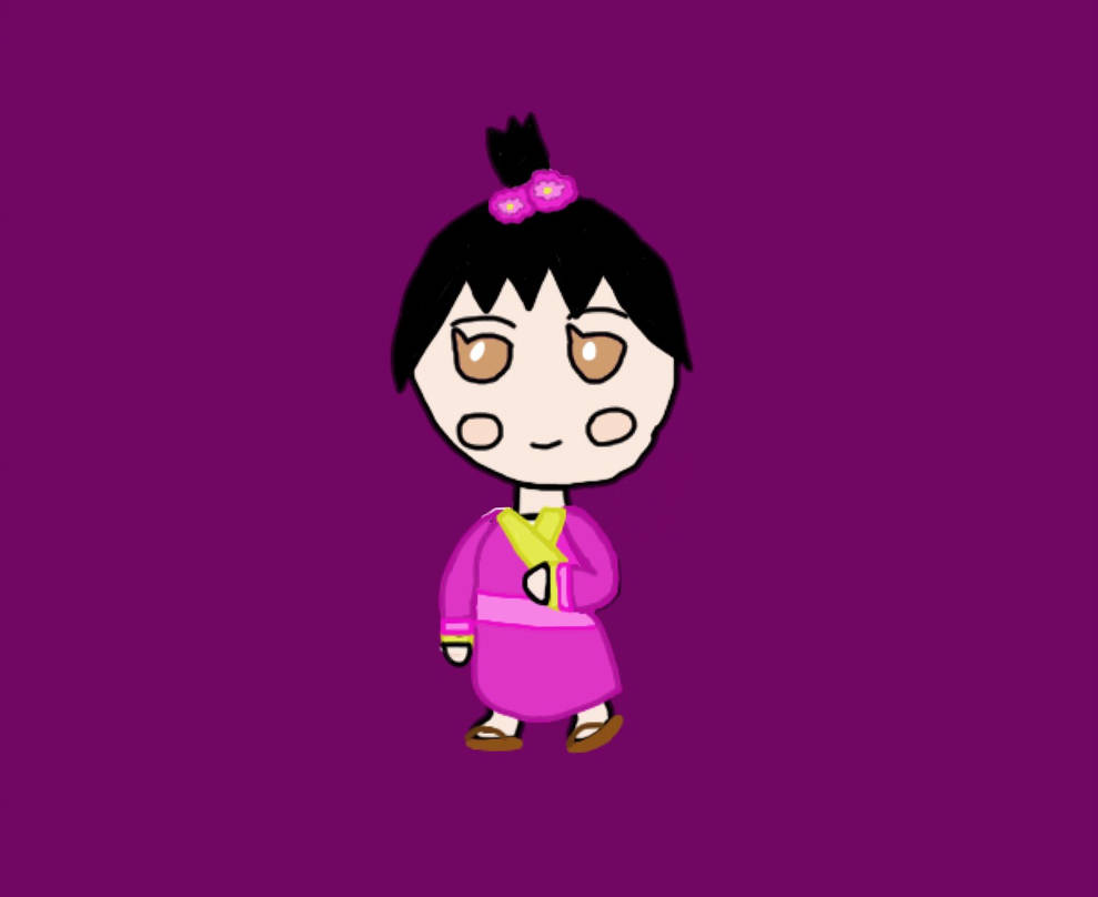 989x808 Chibi Japanese Dressed Girl Drawing