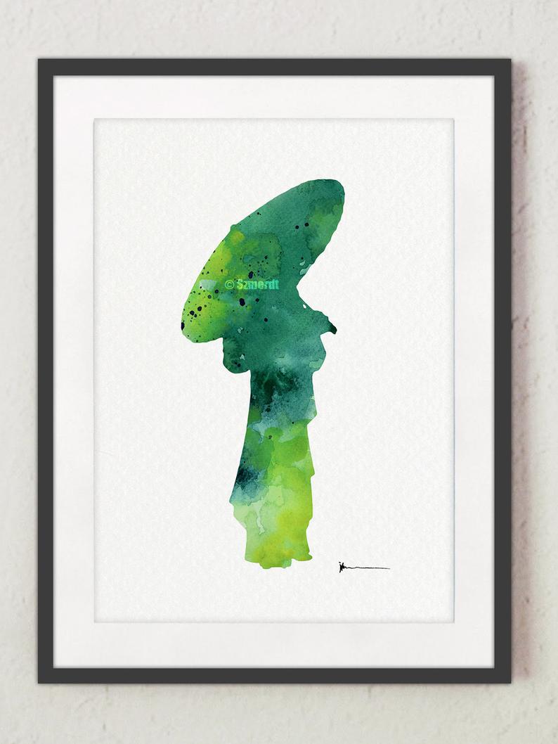 794x1058 Geisha Watercolor Painting Custom Woman Silhouette Japanese Etsy