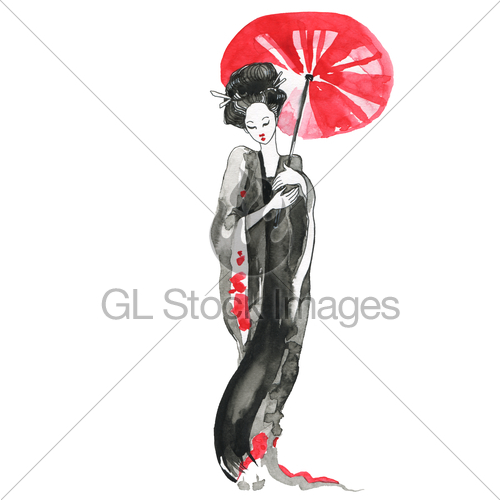 500x500 Geisha Woman In Traditional Clothing Japanese Style Gl Stock