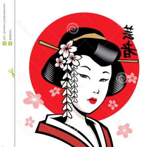 300x300 Japanese Geisha Girl Woman Drawing Vector Orangiausa
