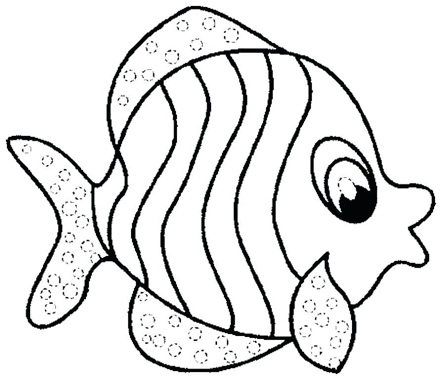 890x767 Linear Drawing Goldfish For Free Download