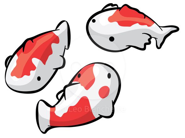 590x440 Clipart Illustration Of Cutest Little Round Japanese Koi Fish