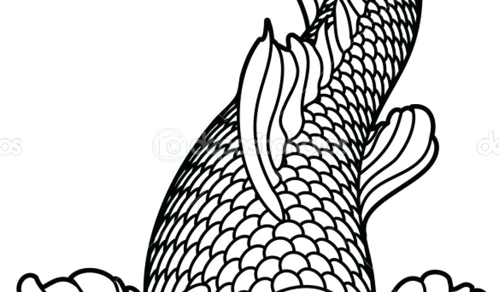 1024x600 Japanese Girl And Koi Fish Painting Coloring Pages For Kids