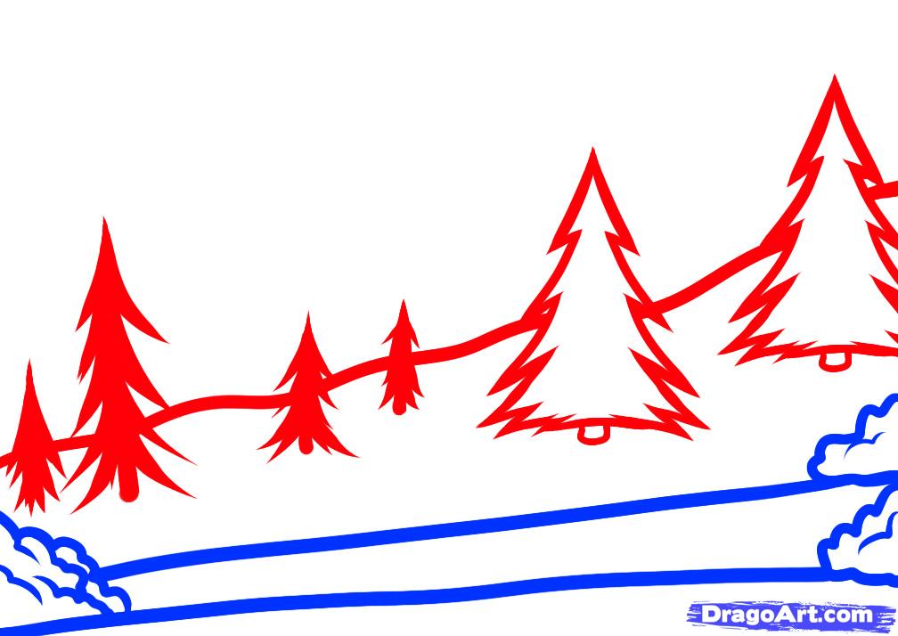 1008x714 How To Draw A Landscape For Kids, Step