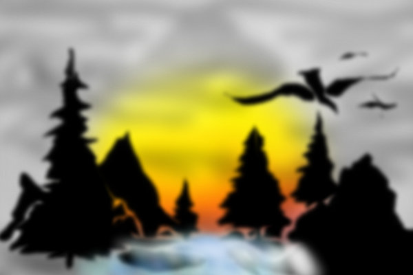 600x400 Japanese Waterfall A Landscape Speedpaint Drawing