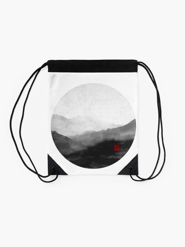 750x1000 Abstract Japanese Landscape With Mountains And Calligraphy