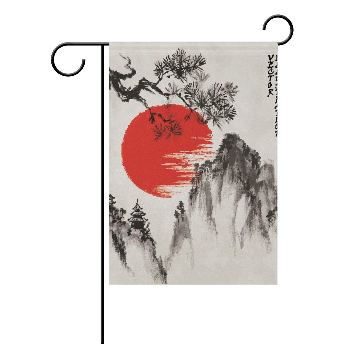 1200x1200 Home Japanese Landscape Polyester Fabric Garden Flags