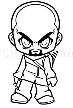 236x347 How To Draw Chibi Morgan From The Walking Dead, Step