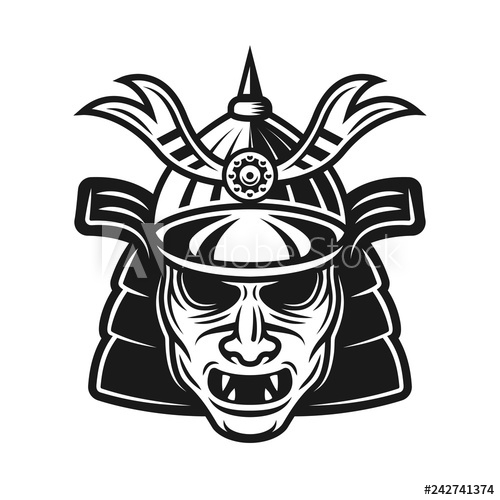 500x500 Samurai Traditional Japanese Mask Vector Object
