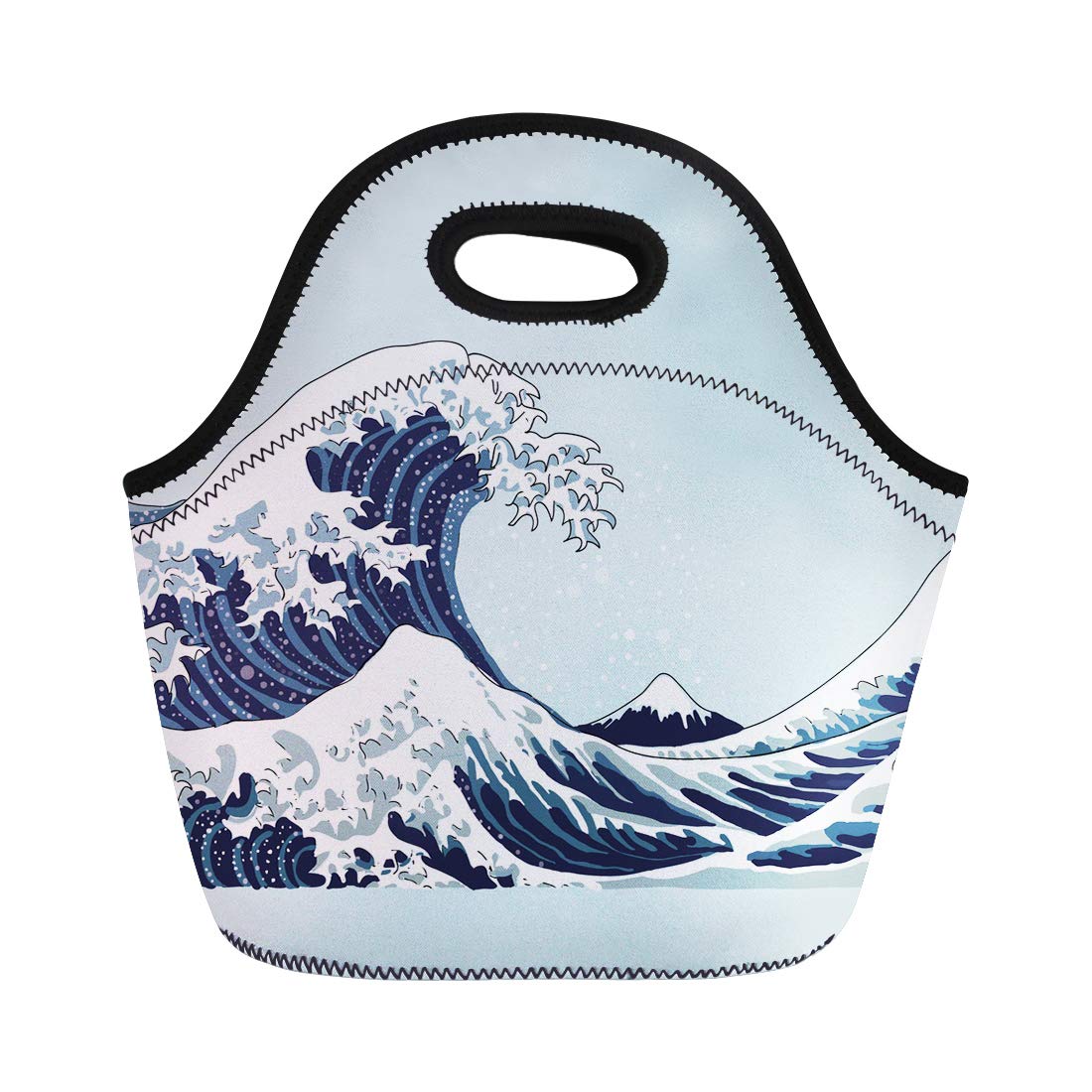 1100x1100 Semtomn Lunch Tote Bag Blue Pattern Wave Japanese