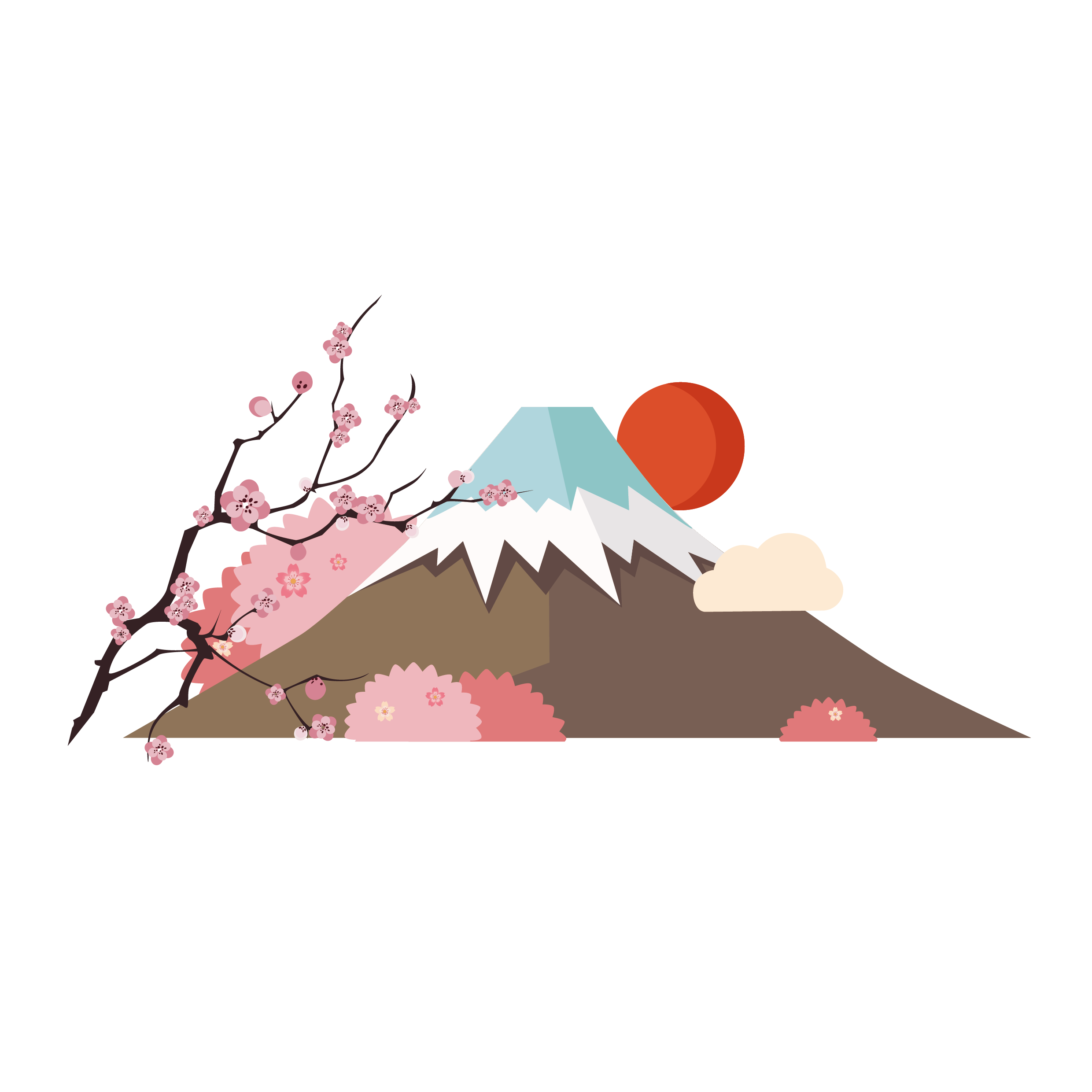 2480x2480 Drawing Japanese Mountains, Picture