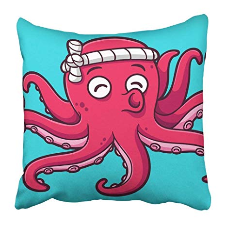466x466 Yuerb Fundas Para Almohada Blue Animal Cartoon Octopus