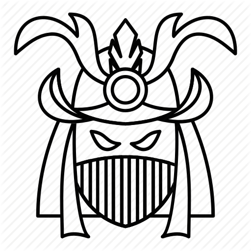 512x512 Drawing Samurai Mask Transparent Png Clipart Free Download