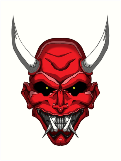 Japanese Oni Mask Drawing | Free download on ClipArtMag