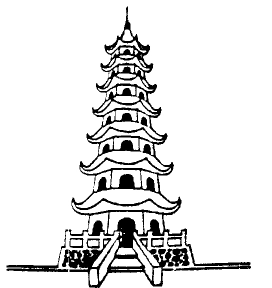 544x576 Simple Chinese Pagoda Clipart
