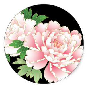 307x307 Japanese Peony Stickers Zazzle