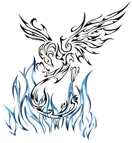 442x480 Unique Japanese Phoenix Tattoos