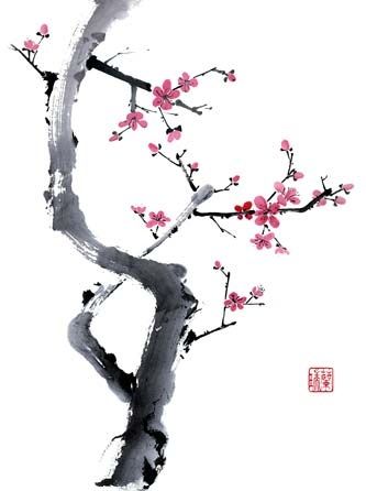 333x446 art i absolutely love chinese brush painting, especially cherry