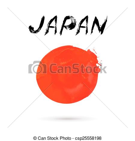 450x470 Vector Illustration With Word Japan And Main Japanese Symbol