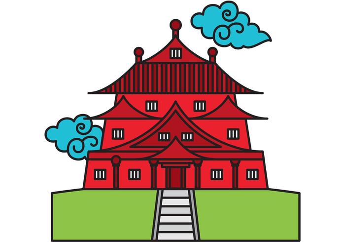 700x490 Chinese Temple Landscape Vector Background