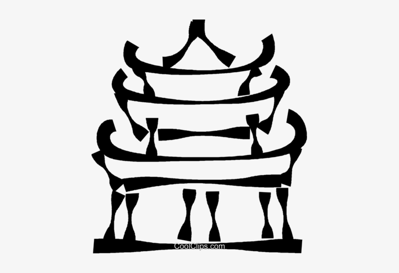 820x560 Japanese Temple Royalty Free Vector Clip Art Illustration