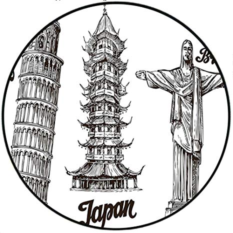 466x466 short plush round area rug leaning tower of pisa