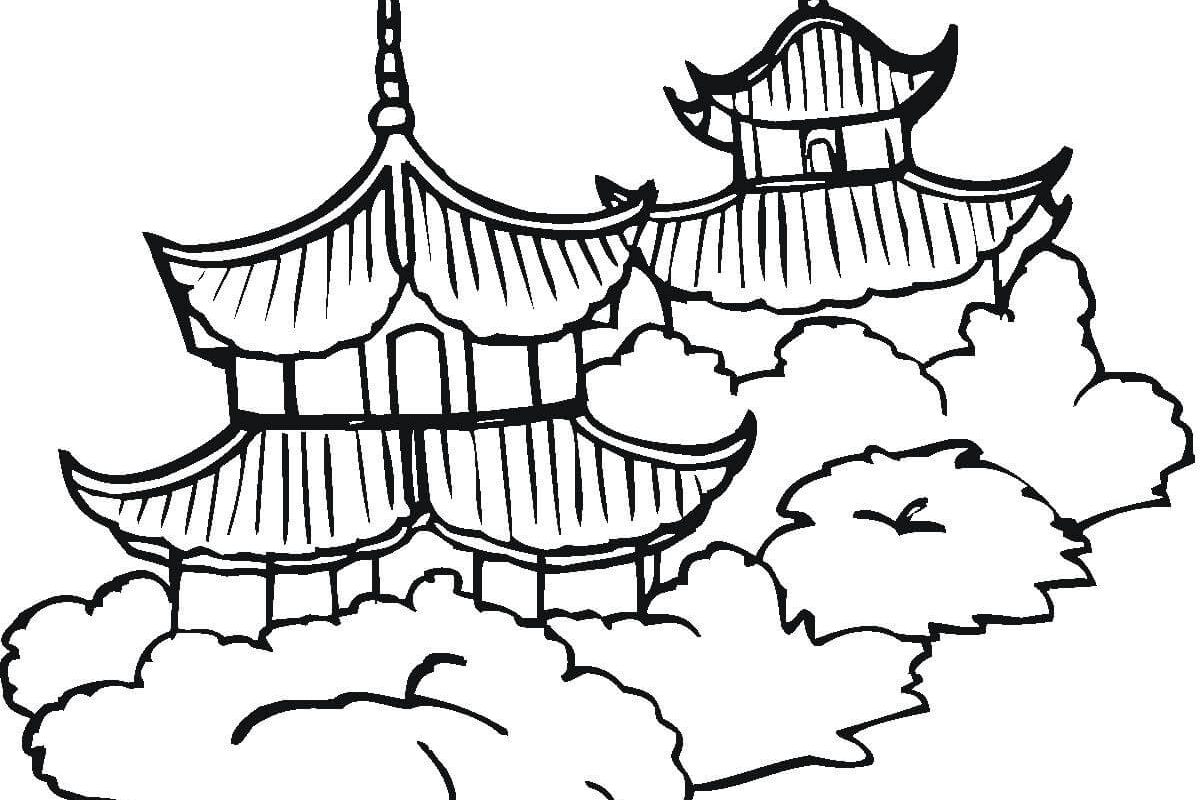 1200x800 Chinese Temple Coloring