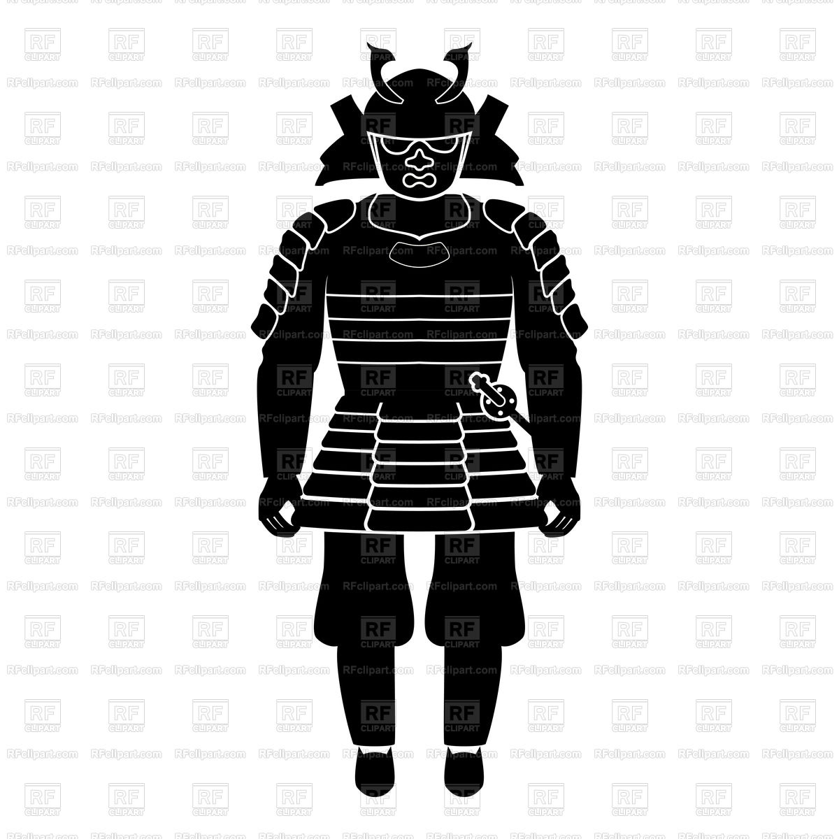 1200x1200 Japanese Samurai Armour Vector Image Of Silhouettes, Outlines