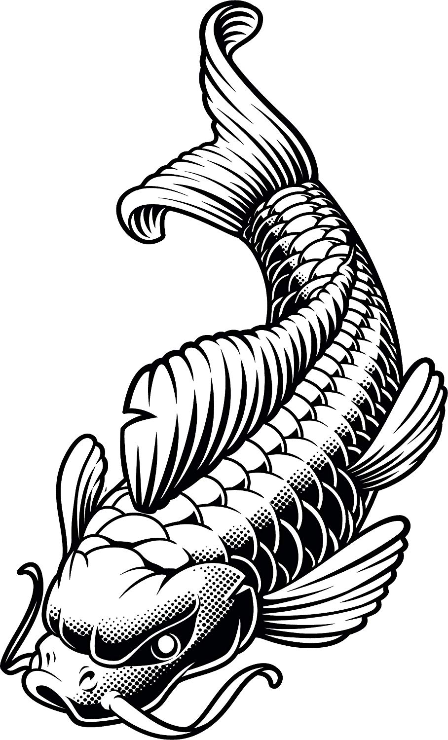 908x1500 Strong Black Japanese Warrior Element Cartoon Vinyl