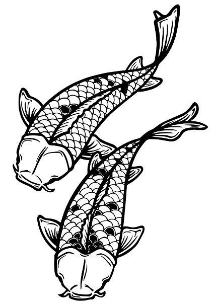 423x606 Yingkai Koi Fish Asian Japanese Animal Wall Sticker